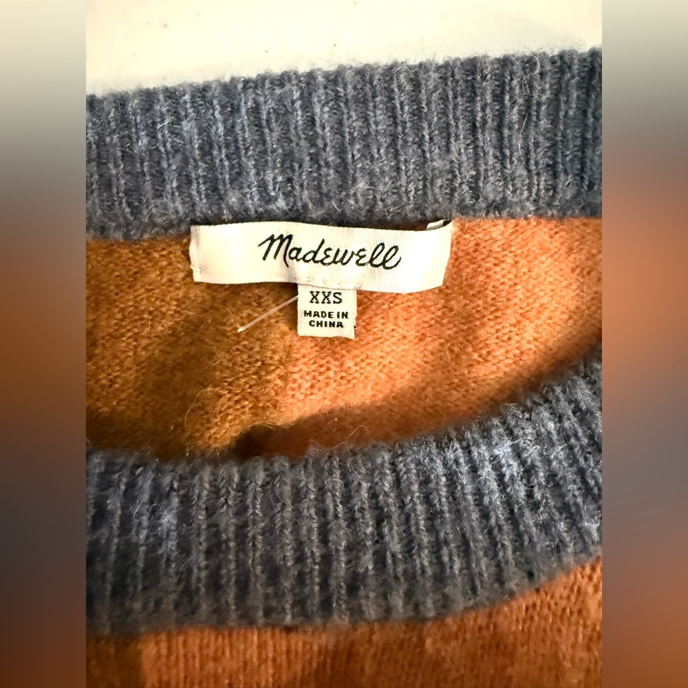Madewell Westlake Color-Block Long Sleeve Pullover Sweater Size XXS - Picture 6 of 9
